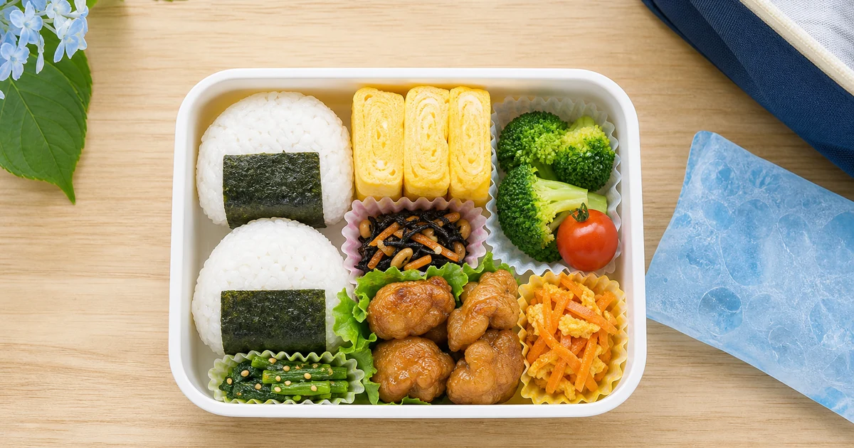 梅雨のお弁当の食中毒対策 抗菌シートと保冷剤で傷ませない詰め方
