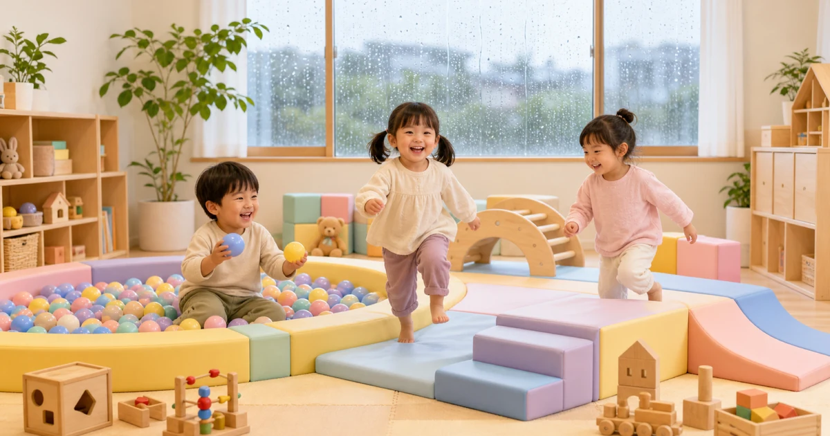 世田谷区の室内遊び場で雨の日も遊ぶ親子